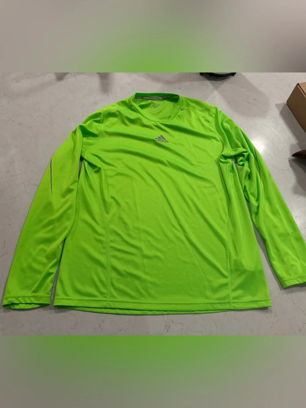 Adidas Climalite Neon Green Reflective Running Shirt Men’s L
